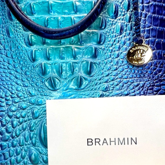 Brahmin NWT Large Blue Teal Duxbury Satche Affinity Ombré Melbourne Bag (P018) - Picture 6 of 12